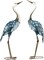 Heron Garden Statues 29" & 27.5" Metal Yard Art Blue & White Set of 2